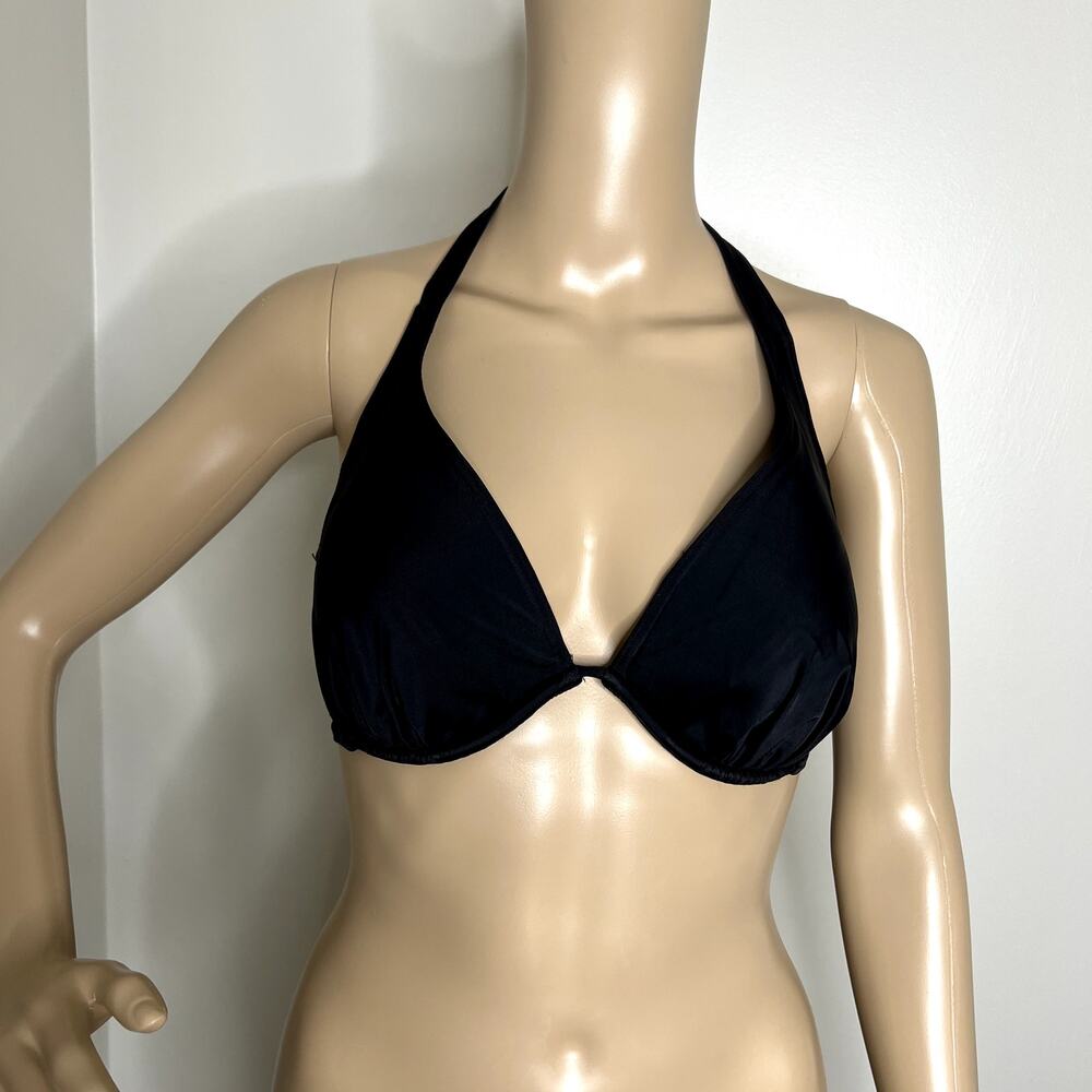 Vintage Victoria's Secret Black Halter Bikini Top